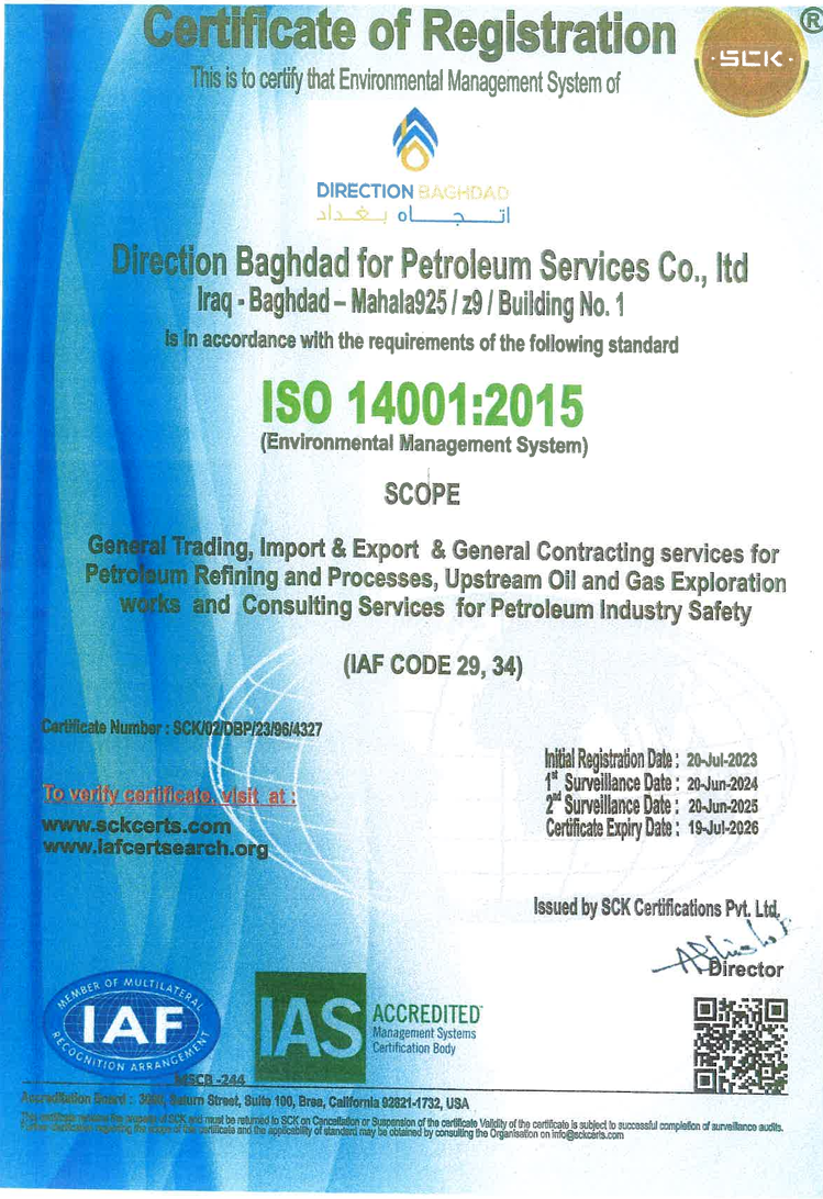 ISO 14001 Certificate