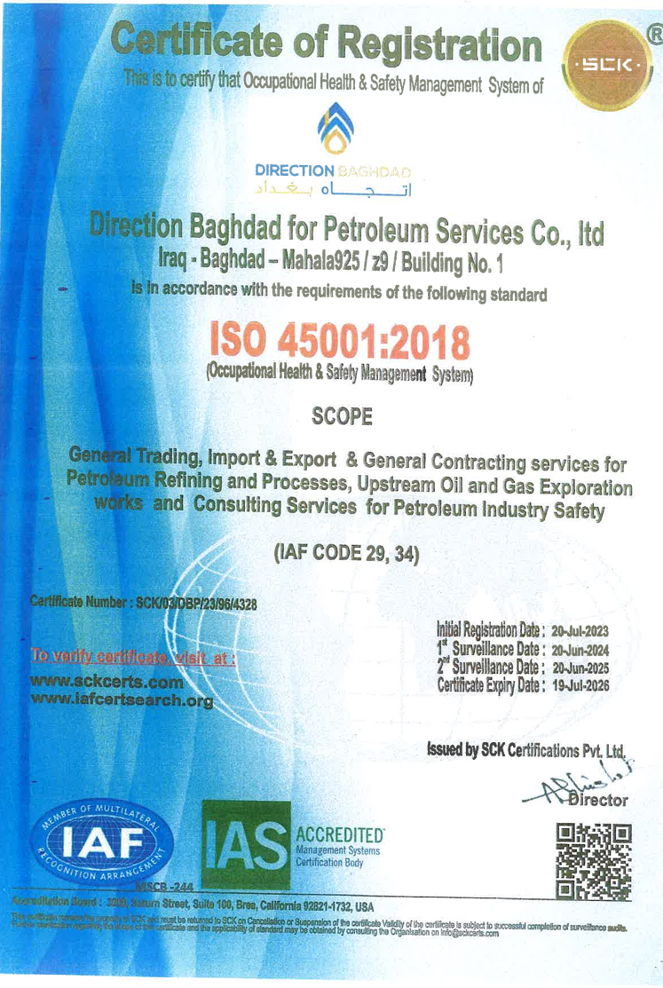 ISO 45001 Certificate